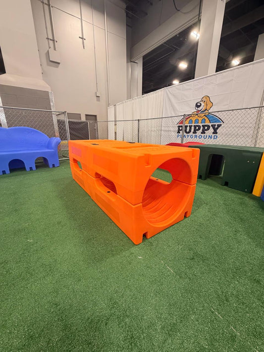 Orange Puppy Playground Tunnel — real installation photo